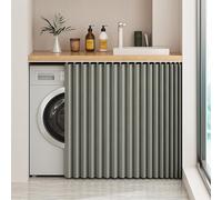 YSZBD Cortinas para armarios, cortinas para estantes de muebles de cocina, cortinas cortas para colocar debajo del fregadero con barra autoadhesiva, impermeables, a prueba de polvo, 70 cm de altura x