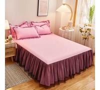 YSZBD Faldones De Cama 180x200 Falda De Cama con Volante Encaje SáBana De Cama DecoracióN para Single Queen King Cubrecanapes Cama (c1,180x200cm)