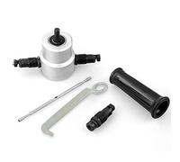 YT-160A Cortador de chapa de doble cabeza con caja de metal, accesorio para taladro, cortador de hojas de metal