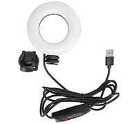 YT-48 4in Round LED Fill Light, Portable LED Fill Light for Live Streaming and Vlogging, Adjustable Color Temperature 3200K-6500K with USB Powered Clip Mount for Computer Tablet CE