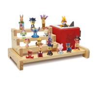YTACREA Estante para Tonies, Toniebox, Estación de Carga, Scaffale a Più Livelli in Legno di Pino ara Tonie Figura 10-15 Piezas, Habitación de Niños, Sala Juego, Láminas de Hierro no Magnéticas