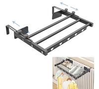 YTACREA Tendedero Longitud Ajustable para Balcón/Radiador/Ventana, Tendedero Radiador Acero Carbono, Tendederos Balcon Barandilla Exterior, Clothes Drying Rack para Ropa, Toallas, Zapatos, Gris