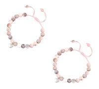 YTAXYZWR 2 Pulseras Corazon Piedra Natural Ajustables Pulsera Pareja Amiga Familia Regalo con Tarjeta joyeria Mujer Significado Distancia Amistad Cumpleanos Navidad