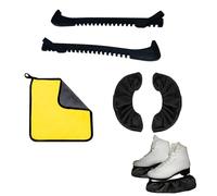 YTAXYZWR Accesorios para Patines de Hielo 5 Piezas - Protectores de Cuchilla Ajustables, Calcetines Impermeables elásticos y Toalla de Secado - para Patinaje artístico, recreativo o Hockey