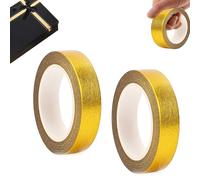 YTAXYZWR Cinta Decorativa Dorada 2 Rollos 15mm x 10m y 15mm x 25m Cinta Adhesiva washi metálica autoadhesiva para Manualidades, Bullet Journal, envoltorios y decoración
