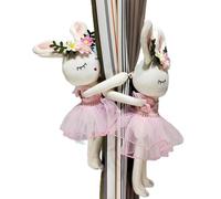 YTBHSHXZ 2 Correas de sujeción con diseño Conejito Flores, Tejido Suave y Dibujos Animados, botón elástico(Pink)