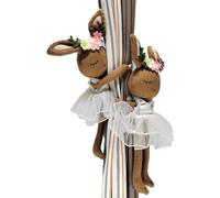 YTBHSHXZ 2 Correas de sujeción con diseño Conejito Flores, Tejido Suave y Dibujos Animados, botón elástico(Brown)