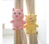 YTBHSHXZ 2 Correas for Cortina con diseño de Monstruo Peluche, botón elástico y Cuerda(Pink Yellow)