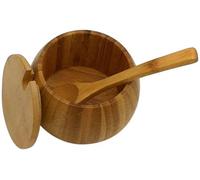 YTBHSHXZ 2 Tarros de Especias Madera, Soporte for, Sal, Azúcar, Contenedor con Tapa y Cuchara