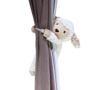 YTBHSHXZ Adornos de Animales Peluche Suaves, Correas for Sujetar Cortinas con botón elástico, Accesorios(Beige,1)