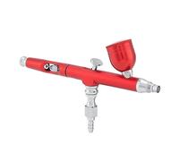 YTBHSHXZ, Aerógrafo for pintura artística con boquilla de 0,3 mm y 11 herramientas de limpieza for decoración artificial con cepillos de doble acción y pistola pulverizadora.(Red)
