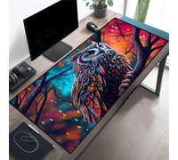 YTBHSHXZ Alfombrilla de Madera con diseño búho Colorido, Bordes cosidos y Base Antideslizante for Teclado ratón. Ideal for el hogar, la Oficina, Juegos Trabajo(1200x600x3mm)