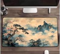 YTBHSHXZ Alfombrilla de ratón Larga for Teclado y con diseño Paisaje Chino, Lavable Base Goma Antideslizante(1000x500x3mm)
