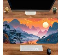 YTBHSHXZ Alfombrilla de ratón Larga for Teclado y Mountain Moon Rivers, Lavable, con Base Goma Antideslizante(1200x600x3mm)