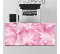 YTBHSHXZ Alfombrilla de ratón Rosa con Forma Pluma, Alfombrilla Goma Antideslizante for Escritorio, Ideal for portátil(3mm,900x300mm)