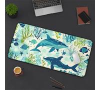 YTBHSHXZ Alfombrilla de ratón y Teclado con diseño Animales Marinos Azules, Bordes cosidos Base Antideslizante. Ideal for el hogar, la Oficina, Juegos Trabajo(700x300x2mm)