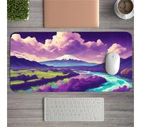 YTBHSHXZ Alfombrilla de ratón y Teclado con diseño Paisaje montaña Dibujos Animados, Bordes cosidos Base Antideslizante. Ideal for el hogar, la Oficina, Juegos Trabajo(600x300x2mm)