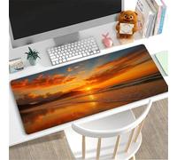 YTBHSHXZ Alfombrilla de ratón y Teclado for Ordenador Orange Sunset Sea, Lavable, con Base Goma Antideslizante(600x300x3mm)