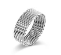 YTBHSHXZ anillos, Anillo unisex de 8 mm, ligero y flexible, acero titanio (4 g)(Silver,O)