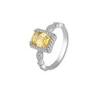 YTBHSHXZ Anillos de plata 925 con diamantes amarillos esmeralda y rubí 6 x 8 mm for mujer, joyería brillante for bodas, regalo(9)