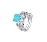 YTBHSHXZ Anillos de plata 925 con diamantes carbono 8 x mm for mujer, joyería brillante for bodas y regalos San Valentín(10)