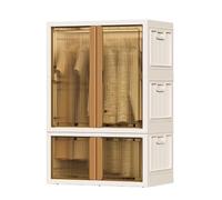 YTBHSHXZ Armario apilable con Puertas y estantes for Ropa, Fabricado en Polipropileno Barra de Acero Inoxidable Cerradura(80 * 50 * 119cm)