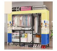 YTBHSHXZ Armario for Colgar Ropa con 2 Barras y 3 estantes, Perchero Plegable for Dormitorio, Azul, Unidades, 165 x 45 167 cm