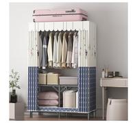 YTBHSHXZ Armarios for Colgar Ropa con Barra y 2 estantes de Almacenamiento, fácil Montar, Plegable, for Dormitorio, Azul, 80 x 45 168 cm