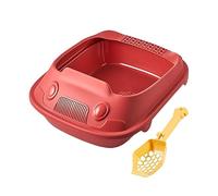 YTBHSHXZ Bandeja Sanitaria para Gatos Grande, Inodoro for Gatitos, Lavabo for Arena for Gatos con Cuchara, Elevador for Todo Tipo de Arena for Gatos, Accesorios fáciles de Limpiar,(Red,37x51x19.5cm)