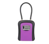 YTBHSHXZ, Caja de Seguridad portátil for Guardar Llaves con grillete extraíble, Resistente a la Intemperie y con código reiniciable.(Purple)