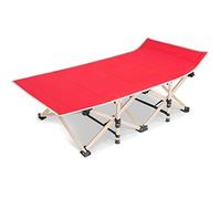 YTBHSHXZ Cama Plegable Sencilla for Oficina, con Cama de Noche, Ideal for Almuerzo, Viaje, Camping, Color Azul, Gris y Rojo, 190 x 71 36 cm, Duradera(Red)