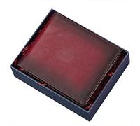 YTBHSHXZ Cartera compacta de Cuero Suave con Ranuras for múltiples Tarjetas y Bloqueo, Monedero Elegante e Informal, Viene Caja Regalo(Red,with Box)