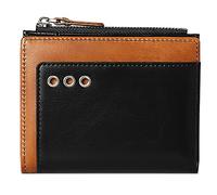 YTBHSHXZ Cartera Corta de Cuero for Hombre con Cierre Cremallera, 8 Compartimentos for Tarjetas, 1 Compartimento for Monedas, for Efectivo(Black)