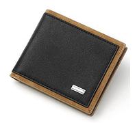 YTBHSHXZ Cartera Corta Informal de Dos Pliegues for Hombre con Bloqueo, Billetera Fina Creativa Horizontal(Black)