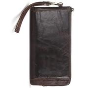 YTBHSHXZ Cartera de Cuero for Hombre, con 9 tarjeteros, Ventana for identificación y Monedero, Carteras largas(Bruin)