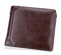 YTBHSHXZ Cartera de Cuero for Hombre con Ranuras for identificación, Tarjetas crédito y Billetes, Clip for Plegable Suave al Tacto(Bruin)