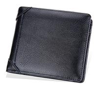 YTBHSHXZ Cartera de Cuero for Hombre con Ranuras for identificación, Tarjetas crédito y Billetes, Clip for Plegable Suave al Tacto(Black)