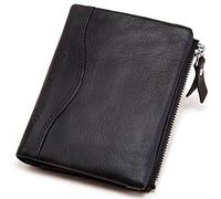 YTBHSHXZ Cartera de Cuero for Hombre, Monedero Delgado con Tarjetero Incorporado y 10 Ranuras for Tarjetas crédito(Black)