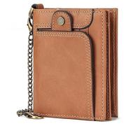 YTBHSHXZ Cartera Delgada de Cuero Genuino con Llavero y Tarjetero(Unique Colour)