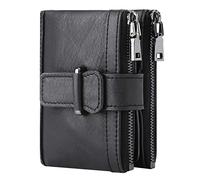 YTBHSHXZ Cartera for Hombre con Bloqueo, Billetera Plegable de Cuero, Suave y Segura(Black)