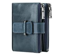 YTBHSHXZ Cartera for Hombre con Bloqueo, Billetera Plegable de Cuero, Suave y Segura(BLU)