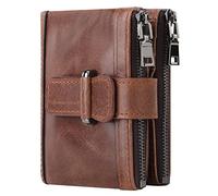 YTBHSHXZ Cartera for Hombre con Bloqueo, Billetera Plegable de Cuero, Suave y Segura(Bruin)