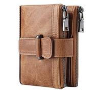 YTBHSHXZ Cartera for Hombre con Bloqueo, Billetera Plegable de Cuero, Suave y Segura(Oranje)