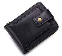 YTBHSHXZ Cartera Horizontal con Cremallera for múltiples Tarjetas y Licencia de Conducir, Bloqueo Billetera Gruesa for álbumes Fotos(Black,with Box)