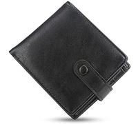 YTBHSHXZ Cartera Minimalista for Hombre con Bolsillo for Monedas y Cremallera, de Fibra superfina Cuero sintético PU(Black)