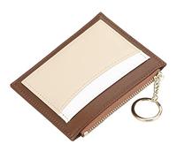 YTBHSHXZ Cartera Minimalista Plegable de Cuero Genuino con Bolsillo for Monedas y Cremallera(Bruin)