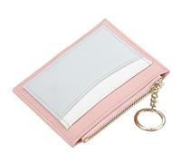 YTBHSHXZ Cartera Minimalista Plegable de Cuero Genuino con Bolsillo for Monedas y Cremallera(Roze)