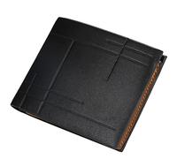 YTBHSHXZ Cartera Multifuncional for Hombre, de Cuero con Bloqueo, Tarjetero, Compartimento for Billetes, Ventana for DNI, Estilo Minimalista(Black)