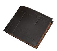 YTBHSHXZ Cartera Multifuncional for Hombre, de Cuero con Bloqueo, Tarjetero, Compartimento for Billetes, Ventana for DNI, Estilo Minimalista(Bruin)