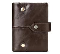 YTBHSHXZ Carteras de Cuero for Hombre, Monedero Delgado, con Cremallera, Tarjetero, Genuino(Bruin)